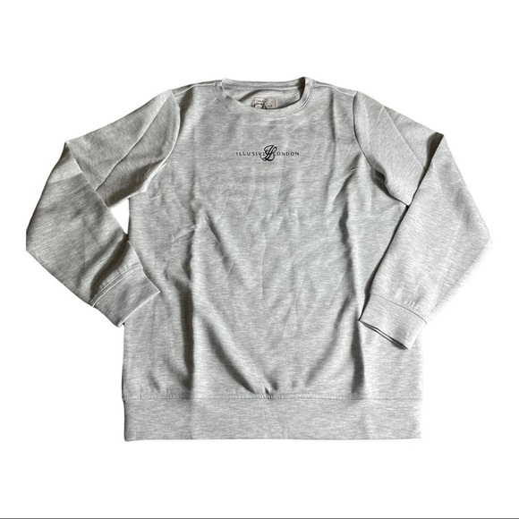 Illusive London Dual Crew Sweater - Grey Unisex - Picture 4 of 14